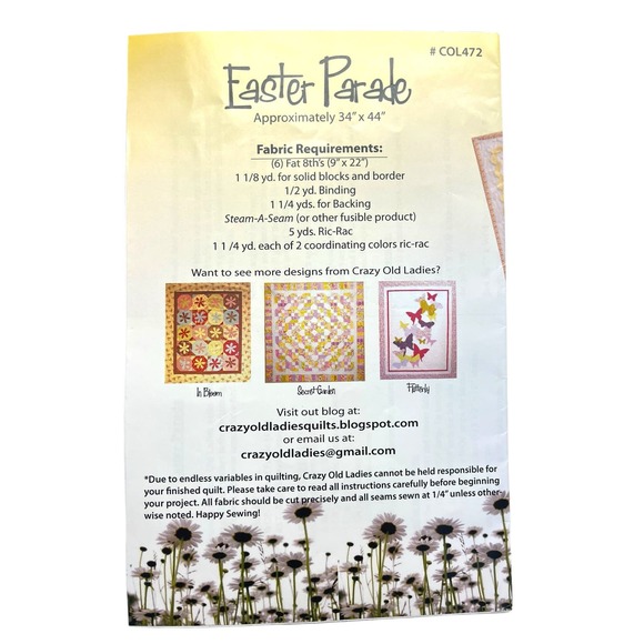 EASTER PARADE Quilt Pattern by Crazy Old Ladies | #COL472 | Chicks, Bunny, Lamb - Picture 6 of 6